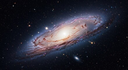 Galaxy Spiral in Space with Stars and Universe