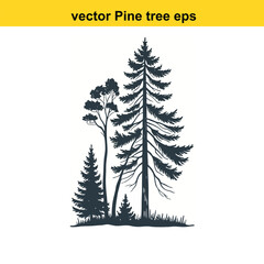 Vector pine tree silhouette