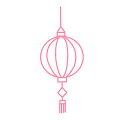 Chinese lantern line art vector illustration
