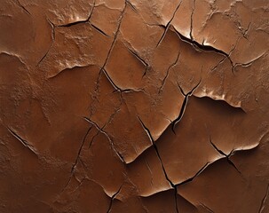 Fototapeta premium Cracked, Dried, Brown Surface Texture