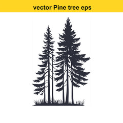 Vector pine tree silhouette
