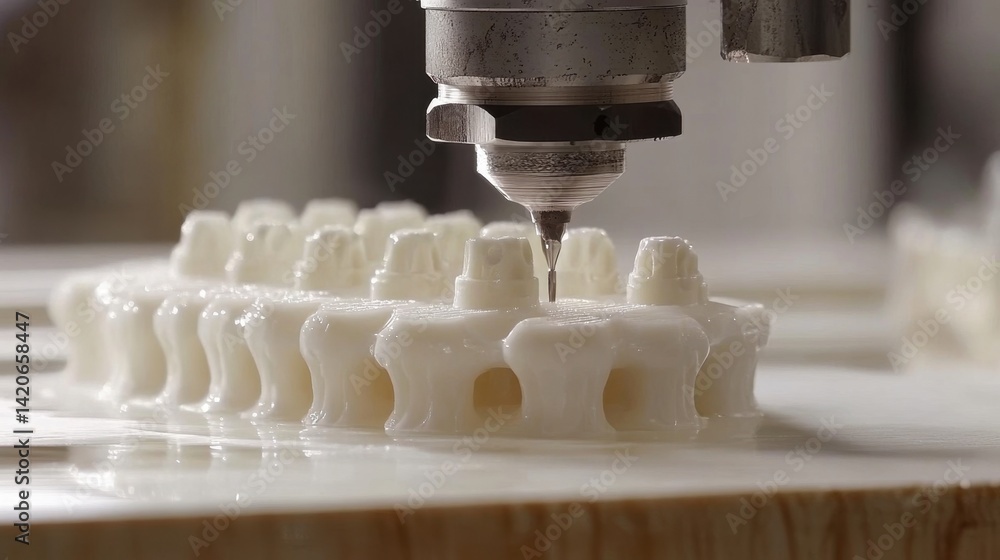 Aufkleber computer-controlled milling machine carving parts with micron-level precision
