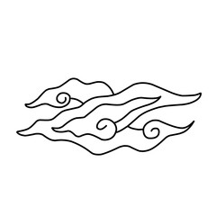 Chinese cloud vector icon in curly style