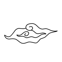 Chinese cloud vector icon in curly style