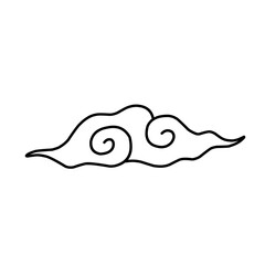 Chinese cloud vector icon in curly style