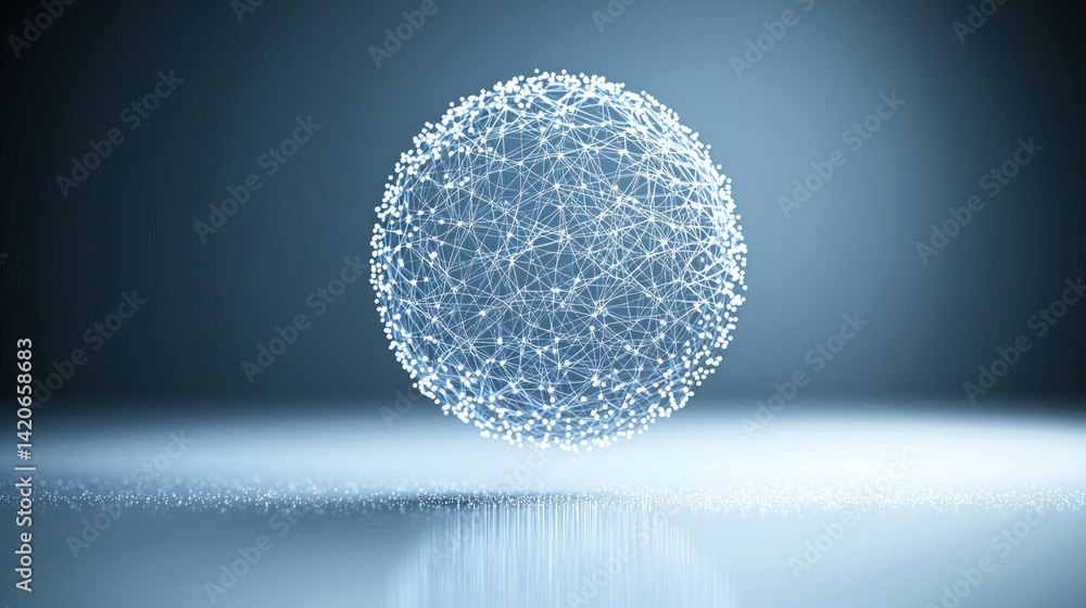 Poster abstract network sphere: digital connectivity and global communication