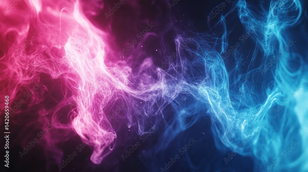 Poster beautiful and abstract display of colorful wisps and flowing lines
