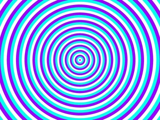 An abstract background with a hypnotic pattern of concentric circles.  Alternating turquoise and purple stripes radiate from the center, creating a mesmerizing effect.