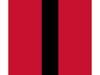 An abstract background with a simple, bold design.  It uses vertical stripes of red, white and black, creating a strong visual contrast. The black stripe is centrally located.
