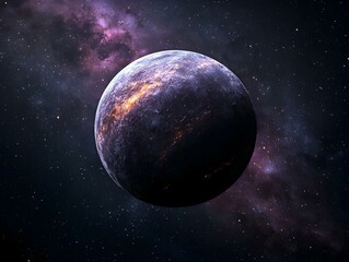 Obraz premium A fiery planet against a cosmic backdrop of nebulae and stars. Perfect for science fiction, fantasy, or space exploration themes.