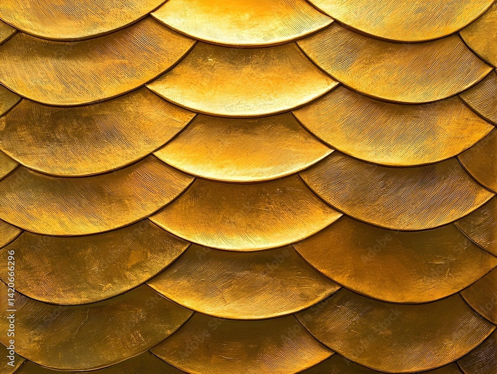 Poster golden scales pattern. luxurious, textured background. ideal for design projects.