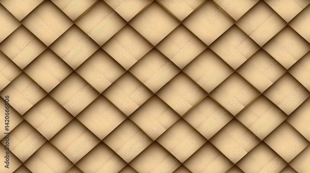 Poster beige woven texture background. abstract geometric pattern with rhombus shapes. ideal for website ba