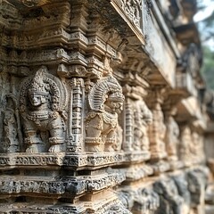 Chennakesava Temple Stone Carvings Architectural Details Intricate Sculptures Of Ancient Hindu Deities Photo