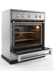 Obraz premium Modern smart oven with illuminated controls offers advanced cooking convenience and automation