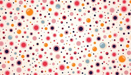 Colorful abstract dot pattern on a white background.