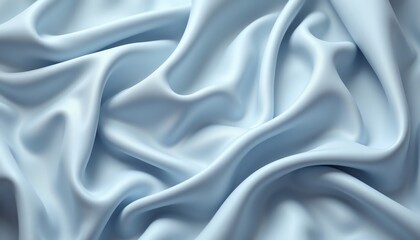 Fototapeta premium Soft blue silk fabric with elegant drapes.
