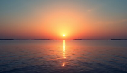 Fototapeta premium Stunning sunset over tranquil water.