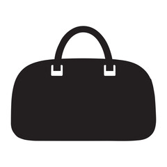 Travel bag silhouette White Background.