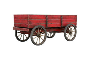 A red wagon isolated on transparent background
