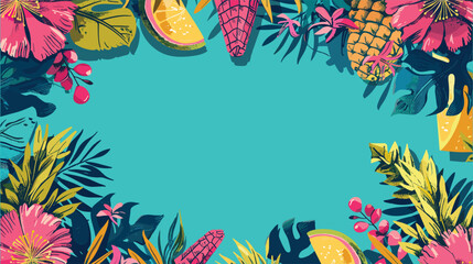 Elegant Summer-Themed Abstract Line Art Composition