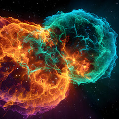 Cosmic Nebula Collision