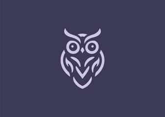 Owl logo with wise and mysterious woodland charm
