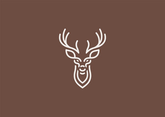 Line style deer logo with graceful antler design