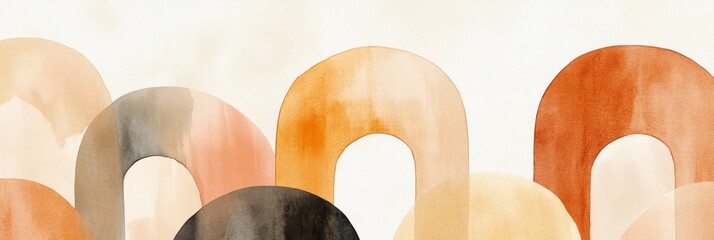 Abstract arches in warm earthy tones