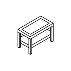 Isometric wooden table