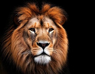  lion head on black, AI generated 