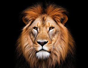  lion head on black, AI generated 