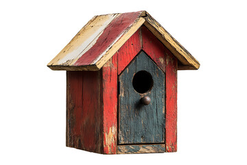 Wooden birdhouse isolated on transparent background
