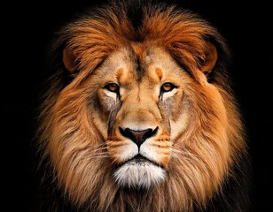 Naklejka premium lion head on black, AI generated 