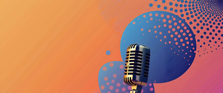 Refined Podcast Design: Modern Geometric Patterns & Bold Visual Hierarchies for Cutting-Edge Audio Branding in Photo Stock Concept with Strategic Empty Space