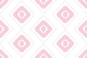 seamless pattern with pink hearts flower 