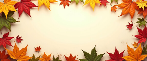 Seasonal Sukkot Frame with Autumn Leaves and Traditional Symbols - Perfect for Personalized Messages, Featuring Empty Space on the Left Side for Custom Text