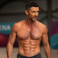 handsome young man in a gym