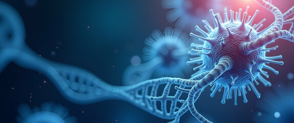 Modern Abstract Wallpaper for Biomedical Research: Tissue Engineering & Genomics Design with Expansive Empty Space for Annotations