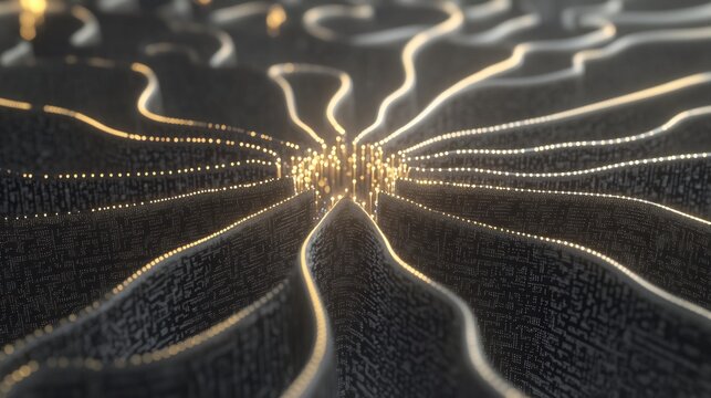 entangling concept of quantum computing with qubits Futuristic