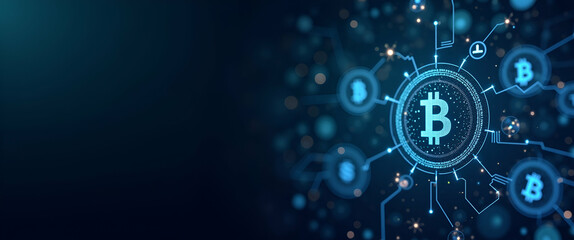 Contemporary wallpaper design featuring sleek abstract visuals representing blockchain based settlements with digital coin icons blockchain circuit patterns and dynamic data flows that highlight secur