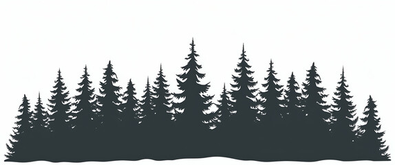 Minimalistic Forest Trees Silhouette SVG: A Cluster of Pine Trees Symbolizing Wilderness for Nature-Themed Designs and Eco-Friendly Campaigns - Perfect for Photo Stock with Space for Custom Messaging