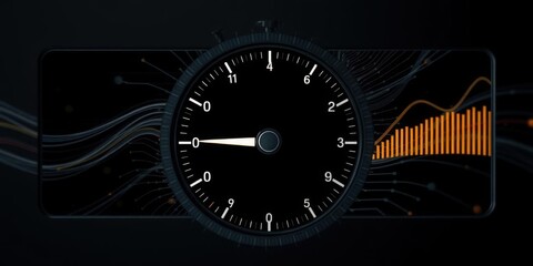 Fast Data Speedometer Digital Clock Technology Graph Progress