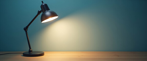 Photo realistic desk lamp icon for productivity insights - visually appealing design with copy space for enhancing workspace lighting presentations in photo stock.