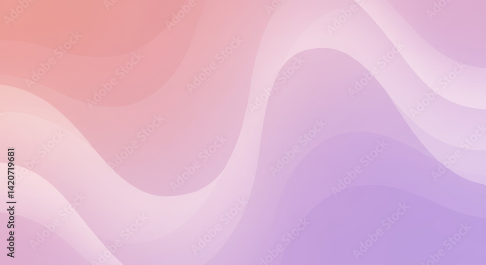 Aufkleber abstract background with smooth wave shapes in pastel colors of pink and purple creating a calm and 