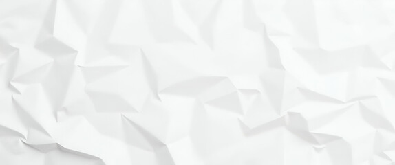 Blank White Crumpled Paper Poster Texture Background: Wrinkled Poster Template & White Paper Sticker Mockup on Wall with Empty Space for Customization