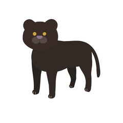 四足歩行のかわいい黒ヒョウのイラスト