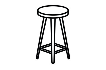 wooden stool silhouette vector illustration