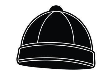 beanie cap silhouette vector illustration