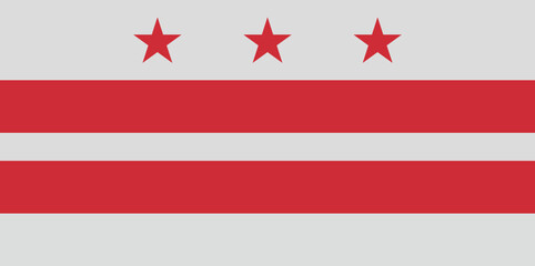 Illustration of the flag of Washington, D.C. District of Columbia Flag.