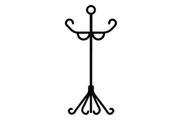 coat rack silhouette vector illustration